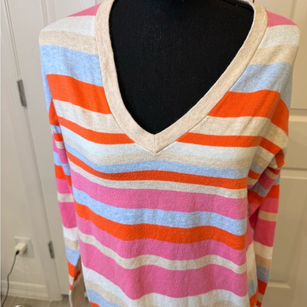 GAP Colorful Striped V-Neck Sweater - Picture 5 of 7